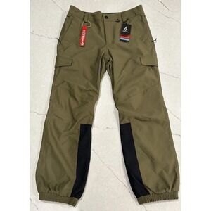 NWT Volcom Wilding Ski Snowboard Pants, Relaxed Fit Women's Large Mid Rise Green